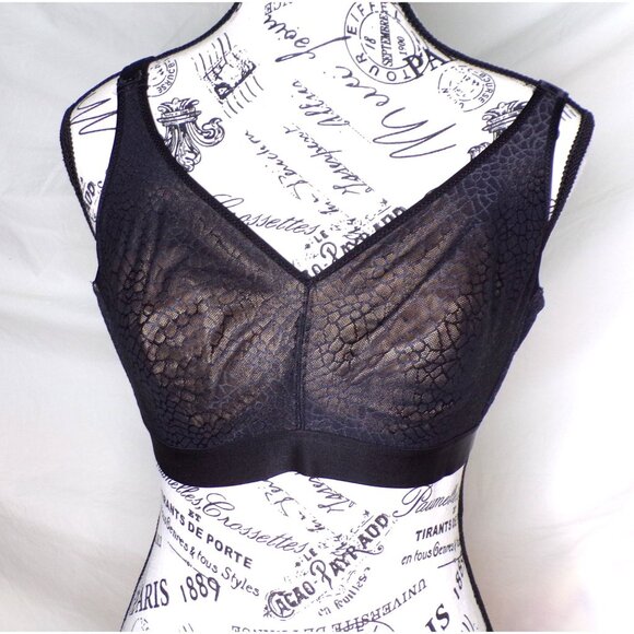 🆕CHANTELLE C Magnifique Wireless Non-Padded Minimizer Bra 34DDD Black #1892 - Picture 8 of 11